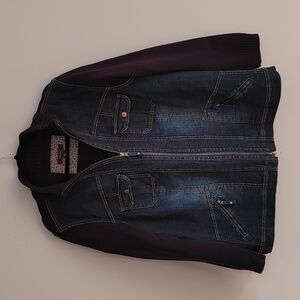 Vintage Cotton Ginny Mixed Denim and Knit Jean Jacket